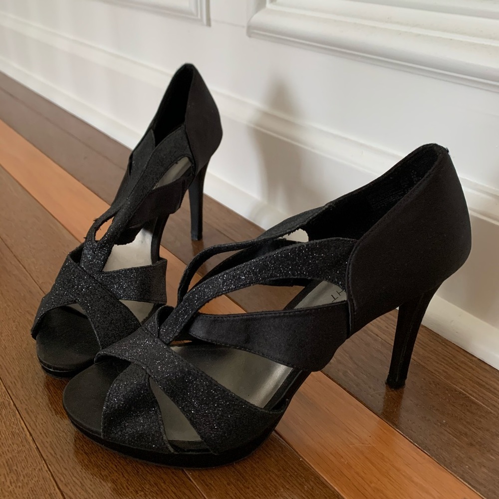 Strappy Black Prom Heels